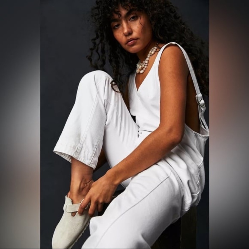 We The Free White Relaxed V-Neck Utility Jumpsuit - Picture 3 of 8